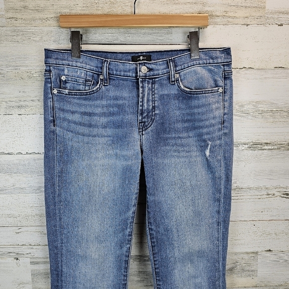 7 For All Mankind The Original Bootcut Jeans Size 31 Everyday Wear Casual Staple - Picture 6 of 16